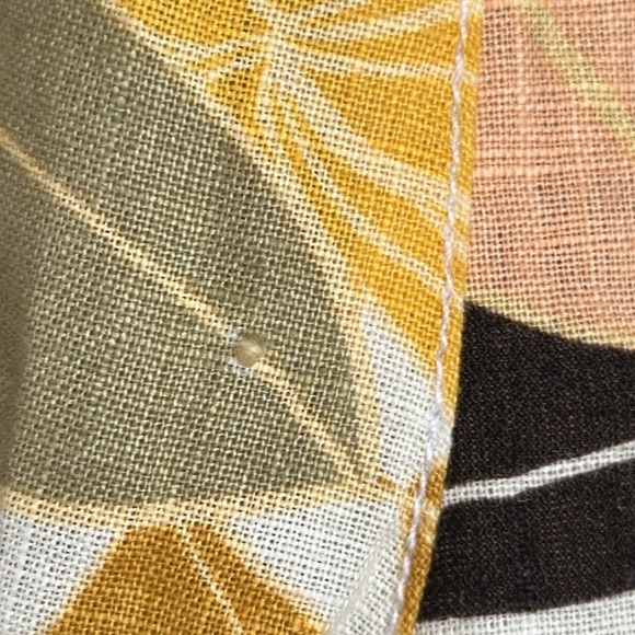 Rachel Zoe Linen Shorts Floral Hawaiian Print Comfy Elastic Waist Beaded Tie M - Picture 6 of 11